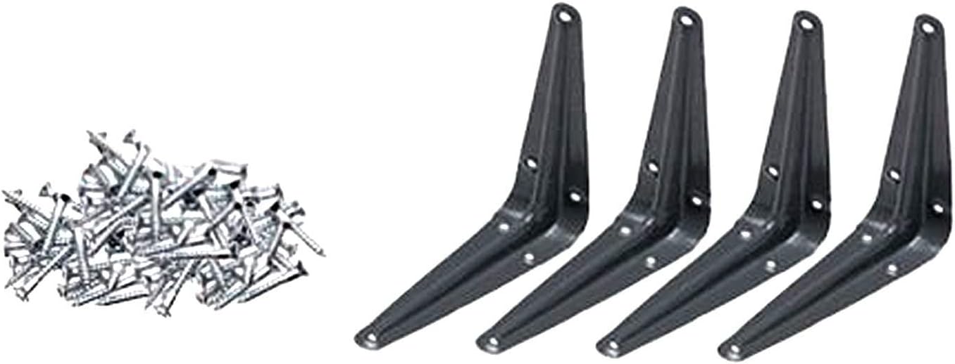 Shelving Bracket Shelve Brackets Metal - Angle Brackets - L Brackets for Shelves - Decorative Corner Brackets - Heavy Duty Shelf Bracket with Screws - Shelf Brackets Gray 6x8 Inch Pack of 20