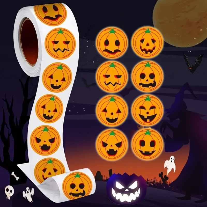 Rollo Pegatinas Emojis Hallowen para niños, Hallowen stickers, 1 Unidad - imagen 6