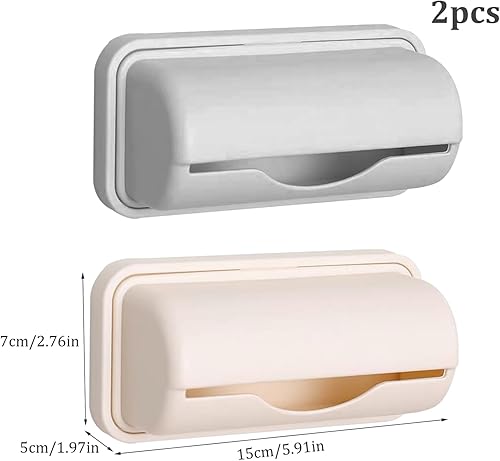 Miniatura 6 de NewGtuizi Soporte para bolsas de basura para bolsas de plástico, 2 piezas de soporte de bolsa de plástico montado en la pared, soporte para caja de