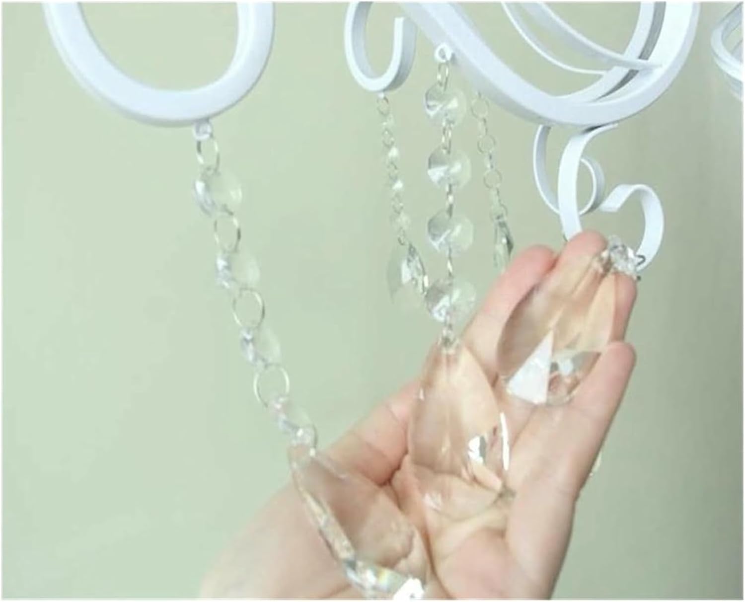 Pendant Lamp Chandelier Light Fixture Pendant Home V-intage Wrought Iron Crystal Chandelier White Ceiling lamp Candle Lights Lighting Fixture,Modern LED Chandelier