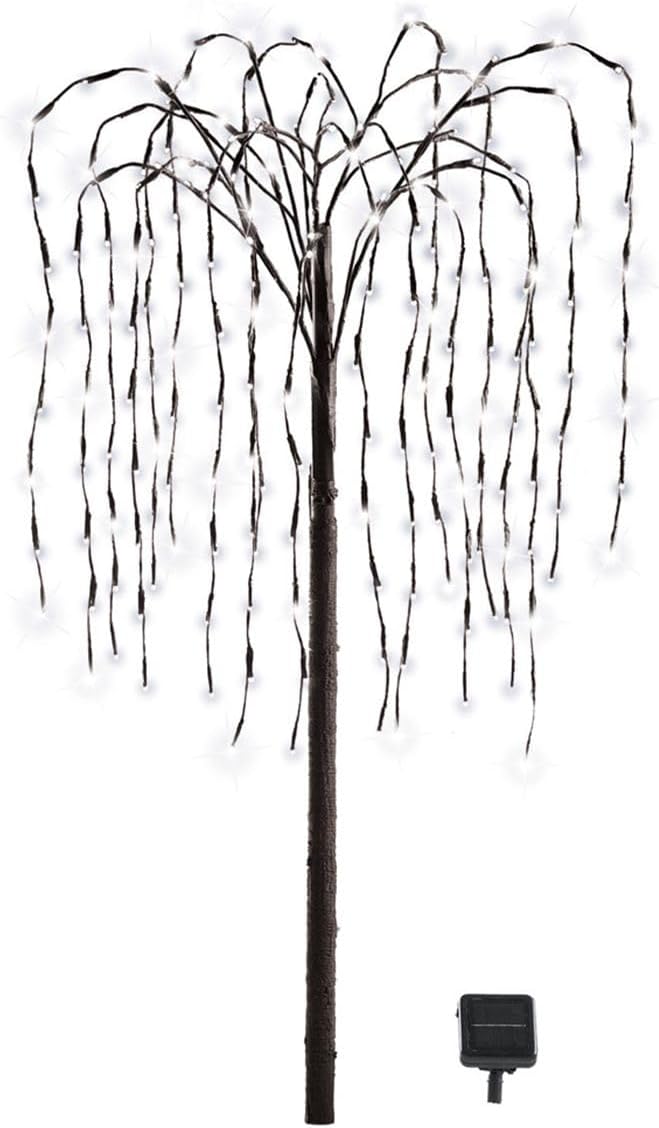USP-Tradex Solar Willow Tree with 200 White LED Lights – 54" H Outdoor Lighted Tree