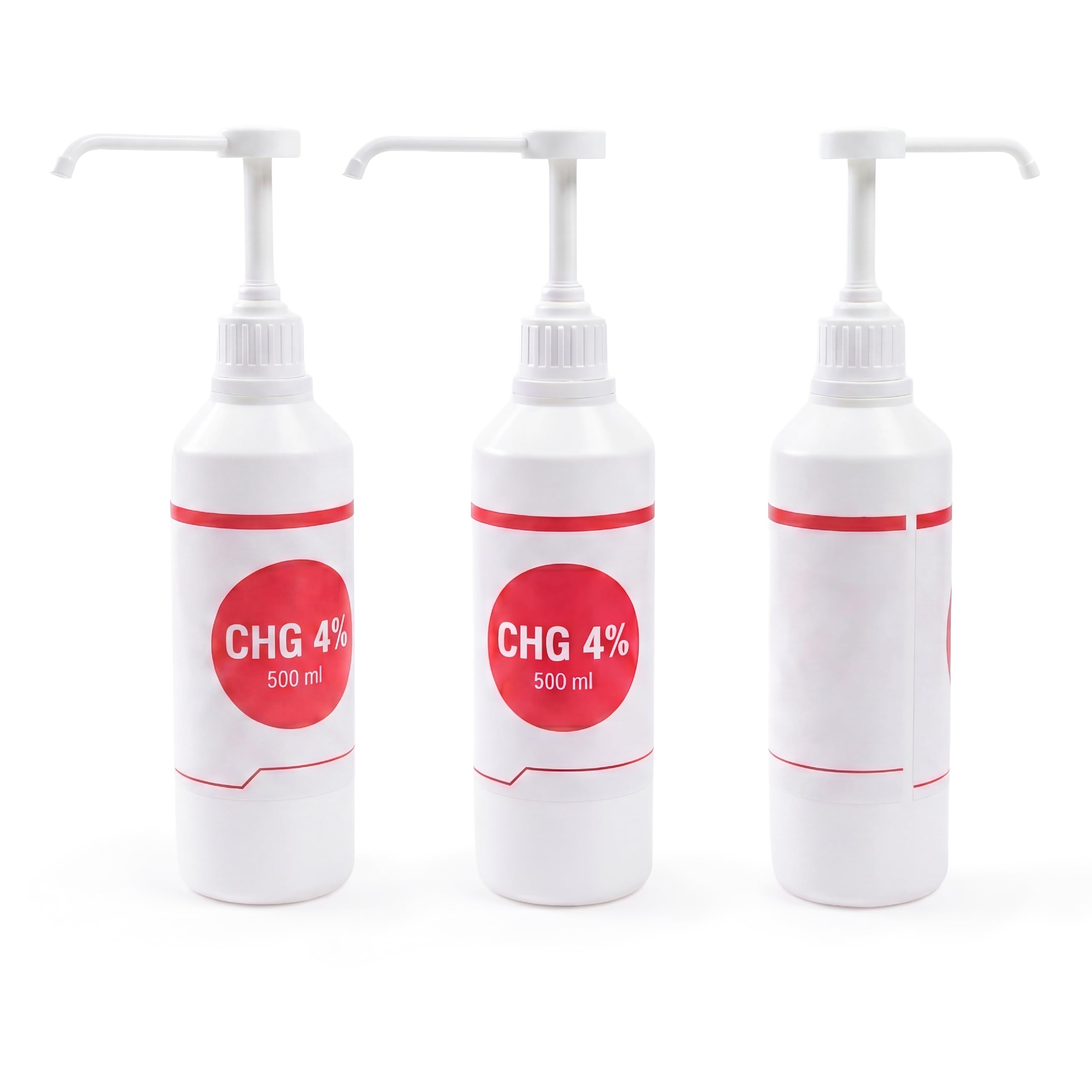 KMINA Solución Jabonosa CHG 4% 500 ml, Clorhexidina para Higiene de Manos y Piel Sana, Uso Externo, Botella con Válvula Dosificadora