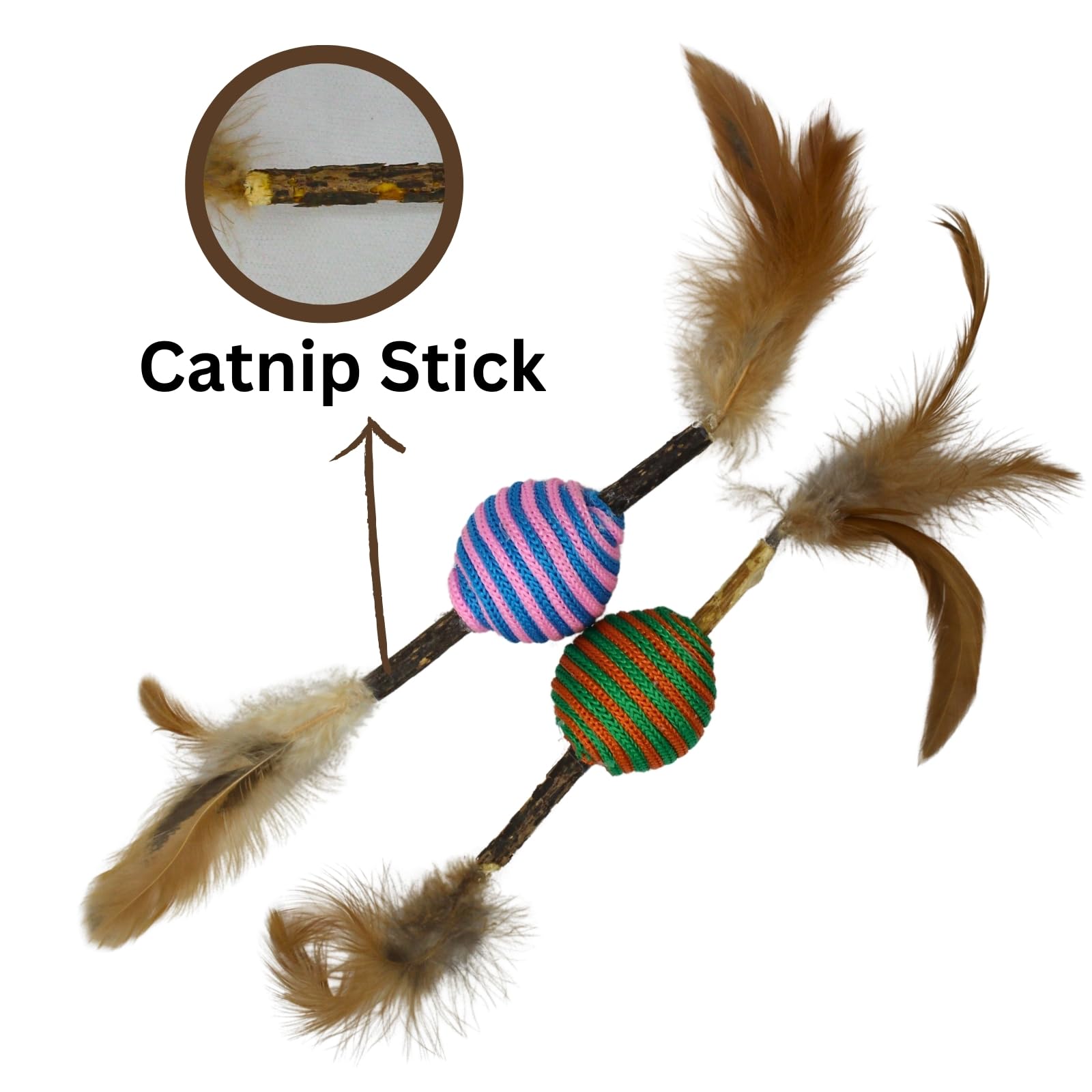 Emily Pets Feather Cat Toys - Soft Plush Furry Funny Cat Balls for Kitten Chasing Exercise Playing Training, Indoor Use 2