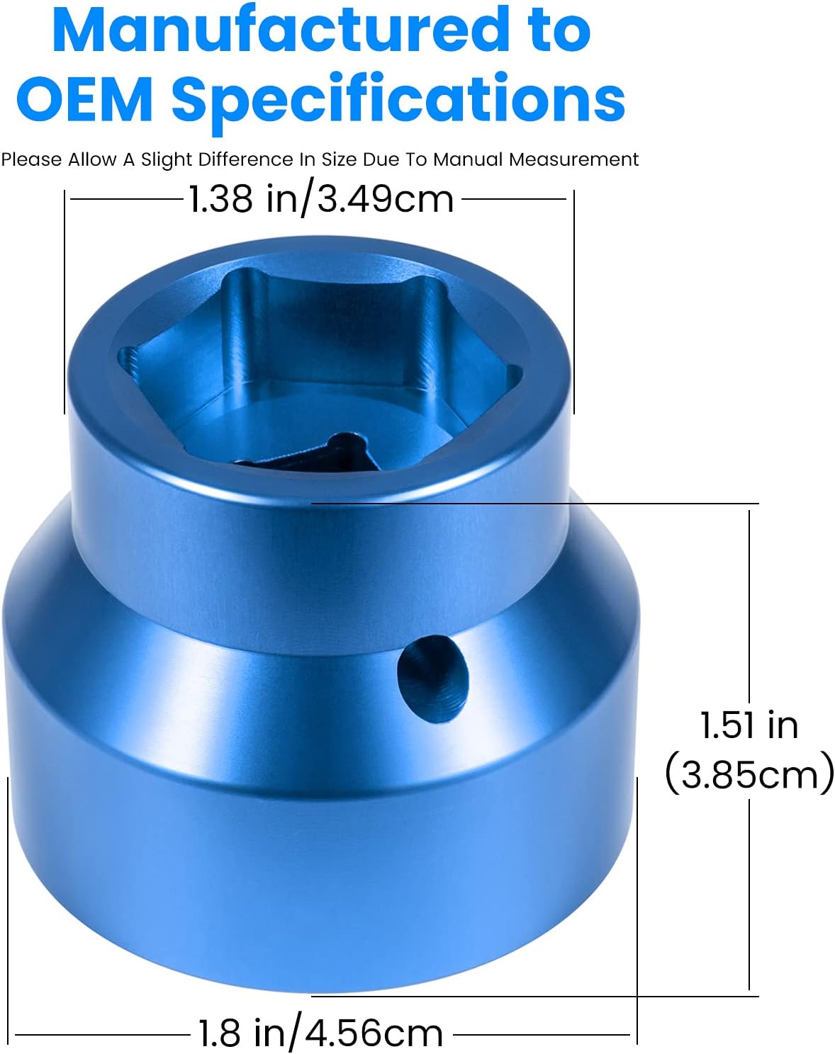 Fuel Filter/Oil Filter Socket 24mm / 36mm Reversible Fuel Filter Cap Remover and Installer Assistant for 2003-2010 6.0L / 6.4L Ford Powerstroke Diesel (Blue)