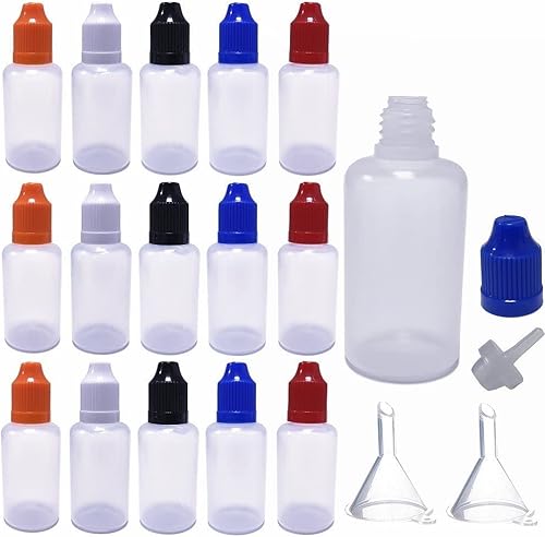 Miniatura 2 de JOYWEE 30 Pack, 30ml Empty Plastic LDPE Dropper Bottle Funnel Eliquid Applicator Squeeze Dropping Bottle Thin Tip with Childproof Cap