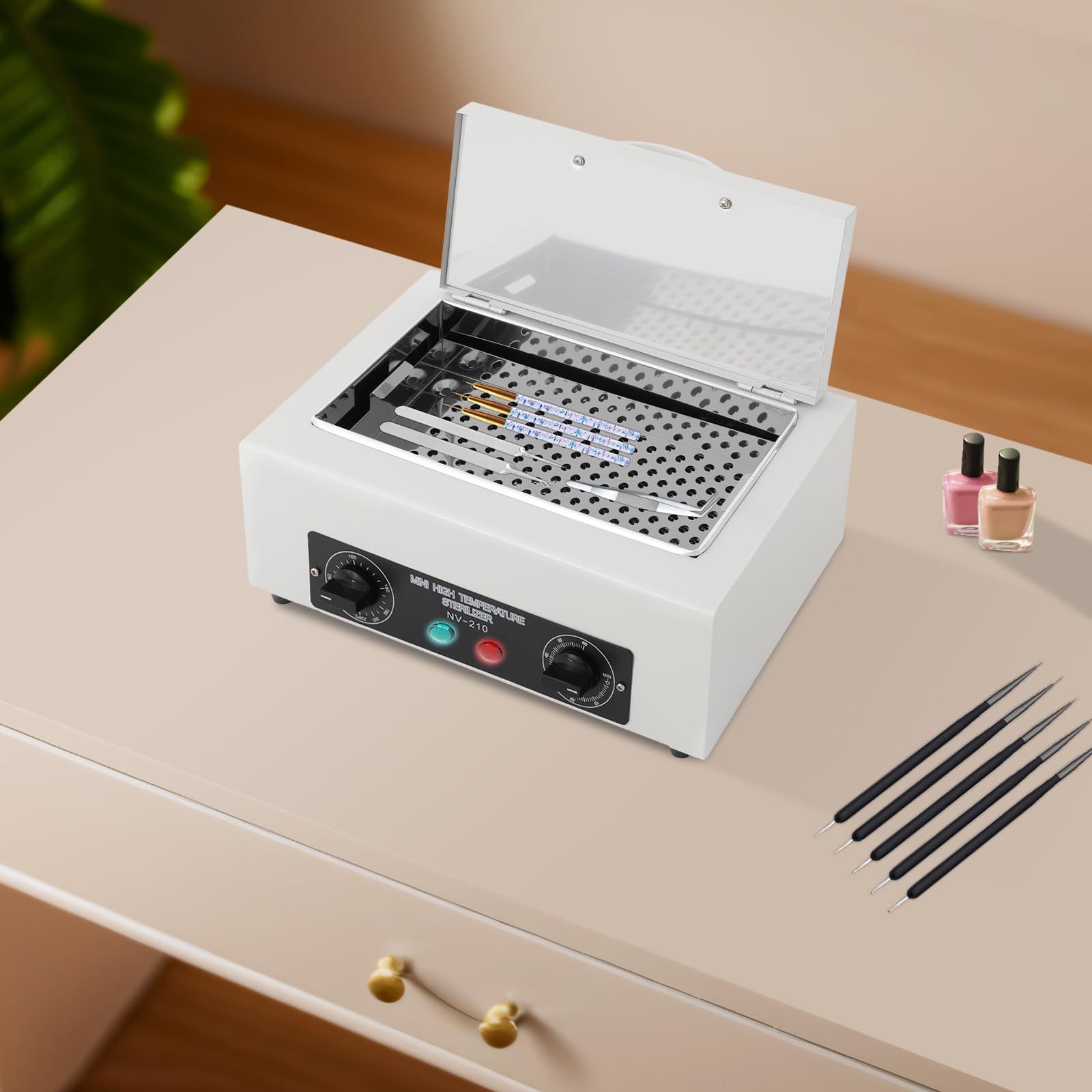 200 Grad Autoklav Hochtemperatur-Sterilisator-Nagel-Werkzeug-Sterilisator, Kleine Sterilisatoren für Tattoo Pediküre Studios Friseur Nagelstudios
