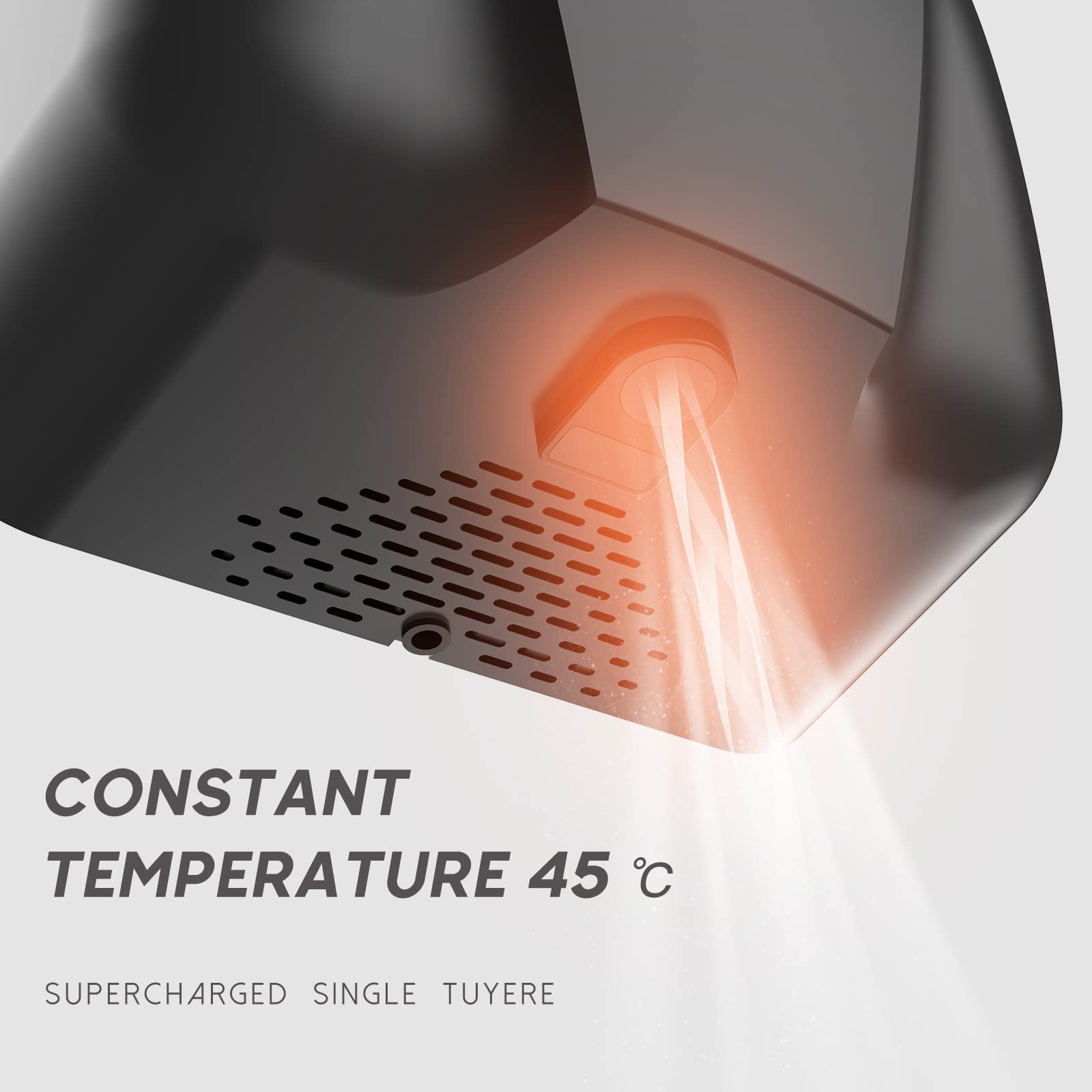 Professionale Asciugamani Elettrico Automatico con fotocellula, Design Elegante Finitura in Acciaio Inox Asciugatura Rapida 7-10 Secondi,1800W