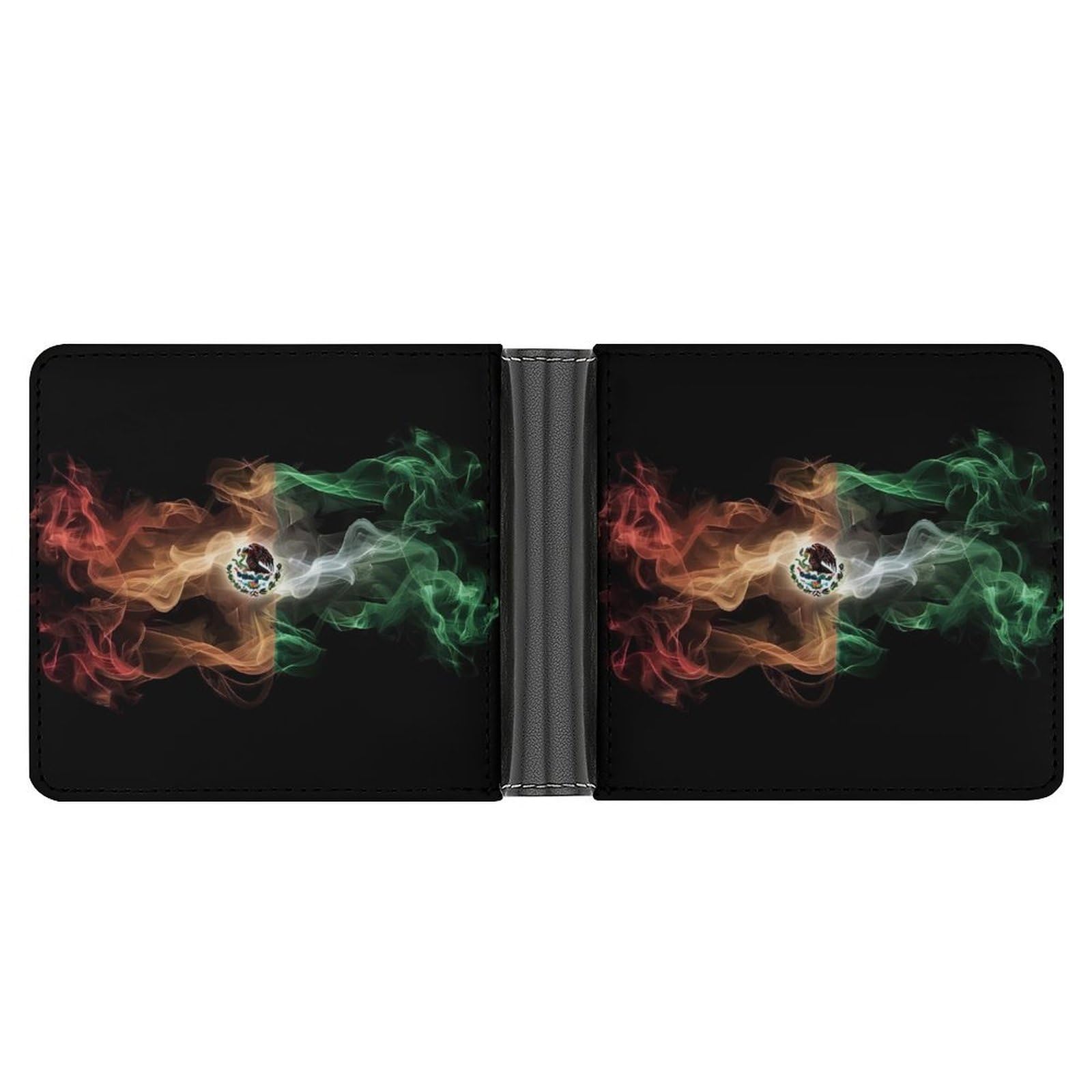 Abstract Print Mexico Flag Bifold Wallet PU Leather Card Cash Holder Cute Purse for Men Women