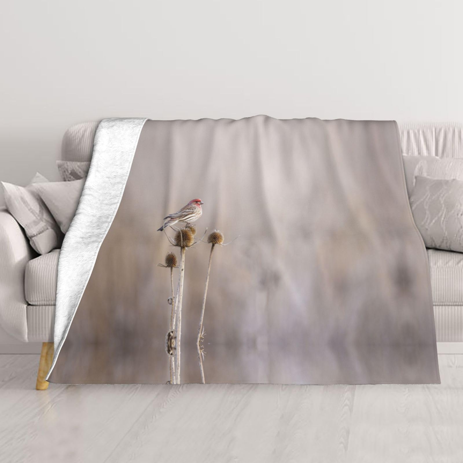 Couverture imprimée oiseaux idée cadeau idéale pour lit et canapé