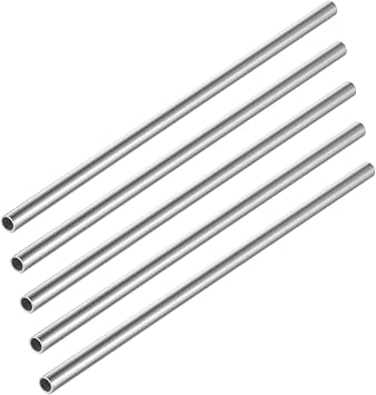 5Pcs 304 Stainless Steel Round Tube Tubing OD x ID, 8 x 6mm, Length 300mm | Capillary Metal Stainless Steel Tube 8mm OD, Wall Thickness 1mm, Length 30cm