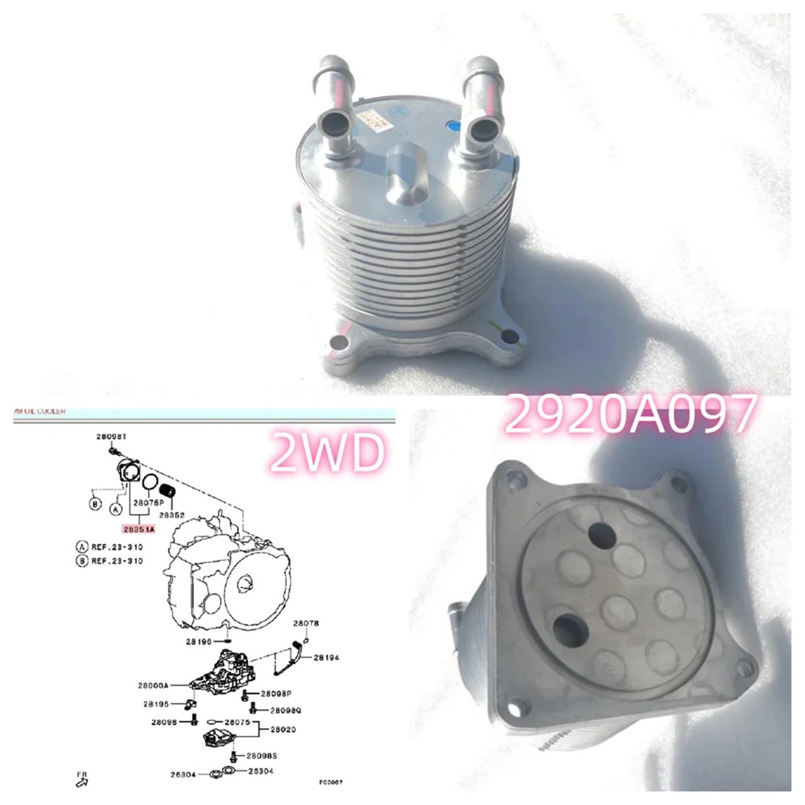 Engine Oil Cooler Para Outlander para Sport ASX Lancer CY4W 2920A141 A/T enfriador aceite transmisión aluminio Transmission Oil Cooler Line(2920A097 2WD)
