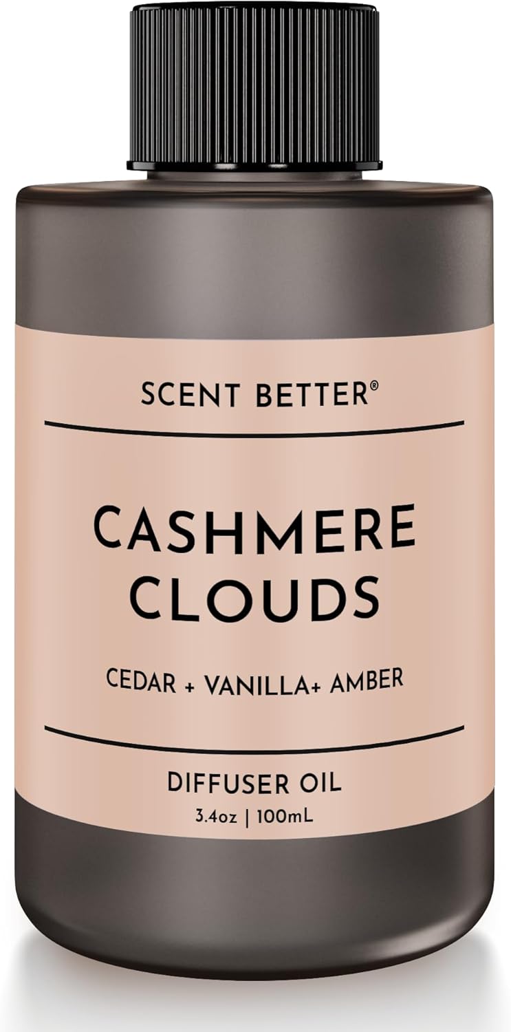 Scent Better Cashmere Clouds Aroma Essential Oil Blend: an Aromatherapy Blend of Cedar, Vanilla, and Amber for Ultrasonic Diffusers & Nebulizers (3.3 Fl Oz, 100 mL) Cashmere Clouds 3.3 Fl Oz (Pack of 1) - Image 1 of 6
