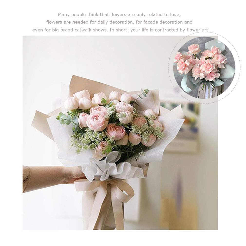 Rouleau de papier cadeau pour bouquet de fleurs coréennes - Fournitures d'emballage imperméables - Fleurs fraîches - Emballage cadeau - Marterials (couleur 17)