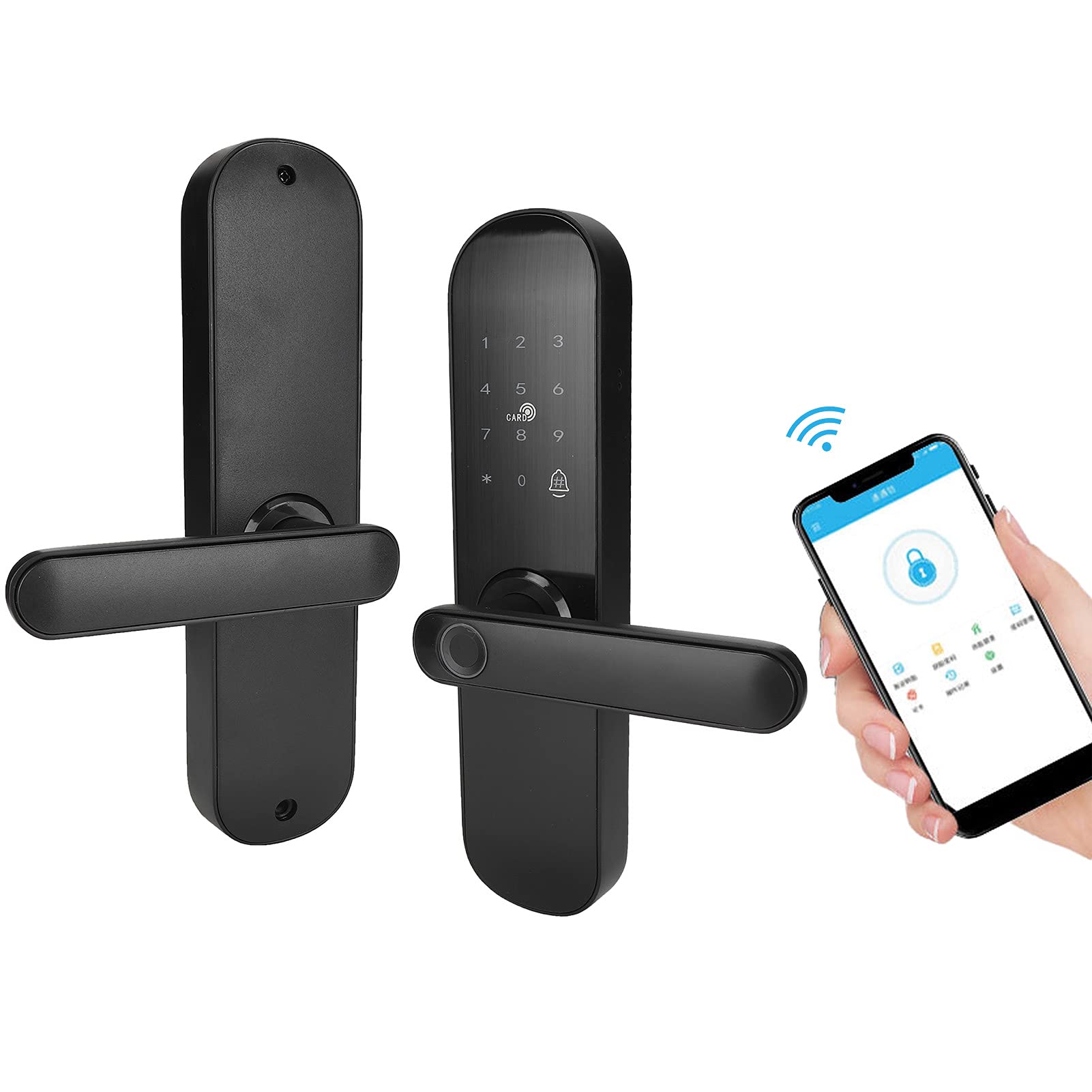 YUYTE Huella Digital con Tarjeta y Contraseña para Seguridad en el Hogar y Versátil para Puertas