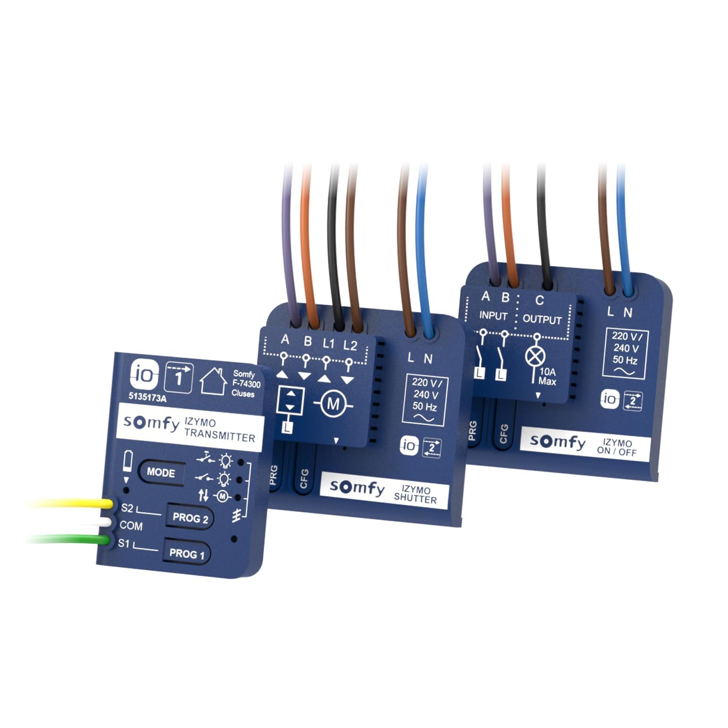 Somfy 1822649 - Micro-récepteur d'éclairage on/Off IZYMO | Technologie IO-homecontrol | Compatible app Tahoma