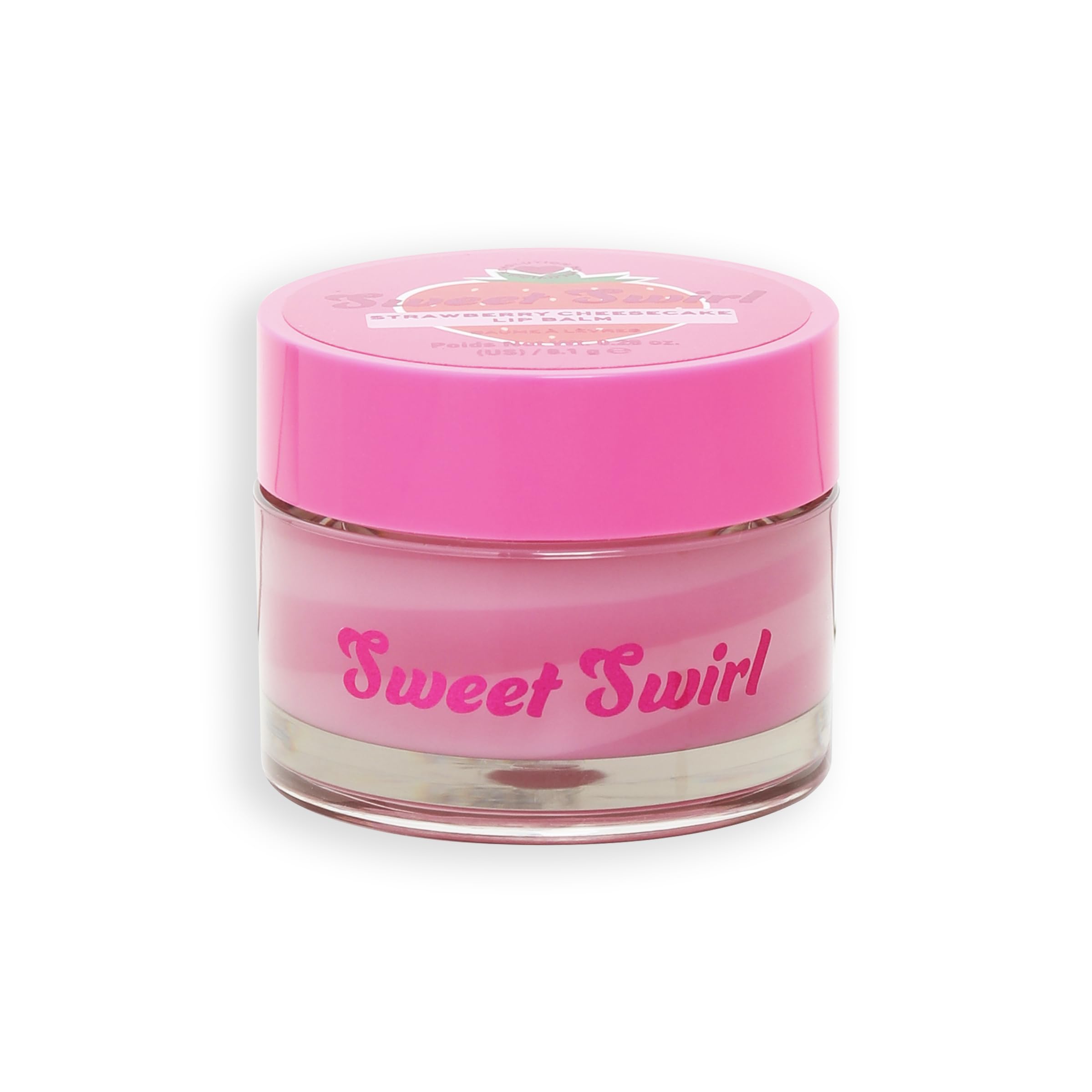 I Heart Revolution Sweet Swirl Lip Balm, Deeply Hydrated Lips Overnight With Sweet Scent, Vegan & Cruelty-Free, Strawberry Cheesecake