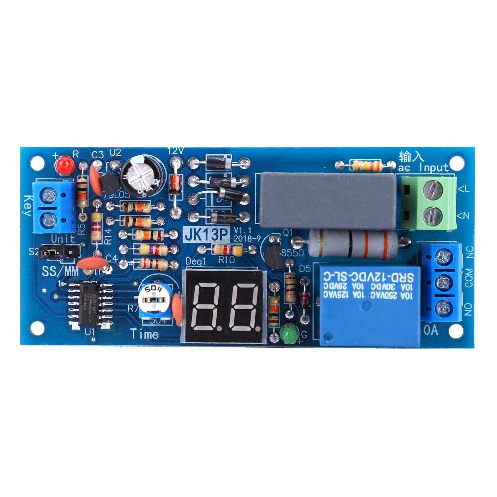 Delay Relay Module, 220V AC Delay Timer Relay Module 1-99 Seconds/1-99 Minutes Time Range for Electrical Replaceable Parts