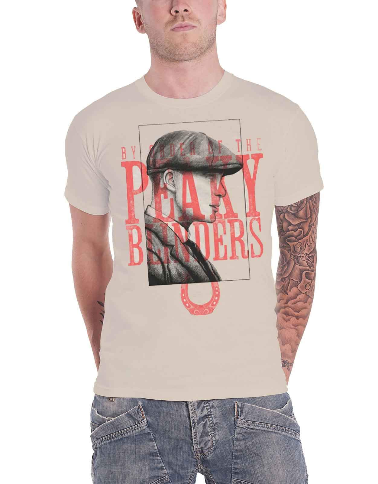 Official T Shirt Peaky Blinders Shelby Brothers 'Red Logo Tommy' Sand L