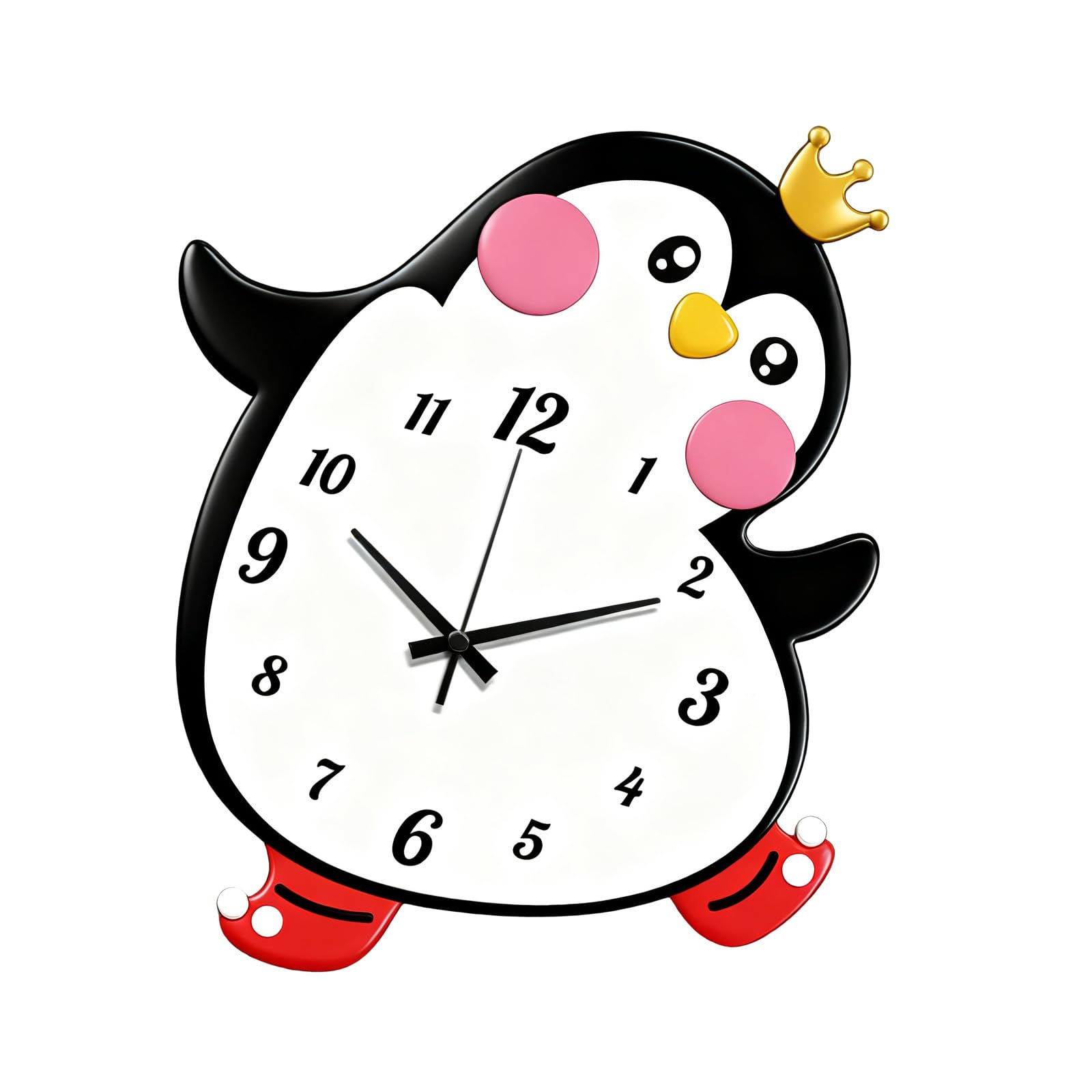 Elnwnnkc D Penguins Clock For Kitchen Ecorative Clock Woo Wall Clocks Battery Operate Wall Clocks None Ticking Home Ecorations Ecorative For Shelf