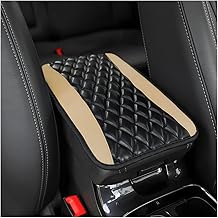 Car Center Console Cushion Pad, Universal Leather Waterproof Armrest Seat Box Cover Protector,Comfortable Car Decor Accessories Fit for Most Cars, Vehicles, SUVs (Beige)