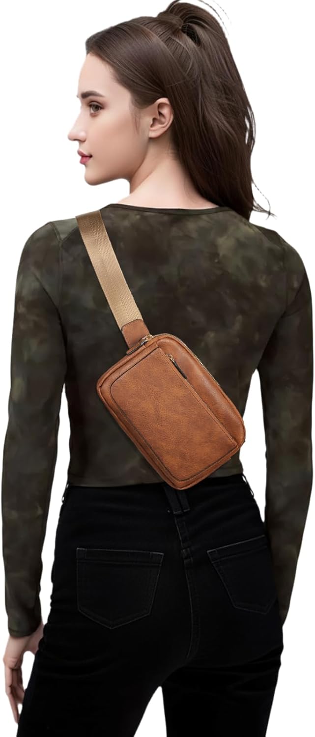 Vegan Leather Belt Bag for Women Fanny Pack Crossbody with Adjustable Strap Fashion Waist Packs by Amxnx… - Image 3