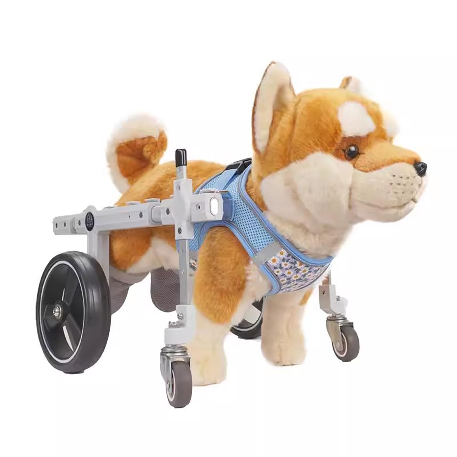 Silla de ruedas ajustable para perros con 2/4 ruedas para soporte de pierna trasera, soporte de cadera para cachorros y perros, ayuda de movilidad para displasia y degeneración, tamaño grande (cuatro