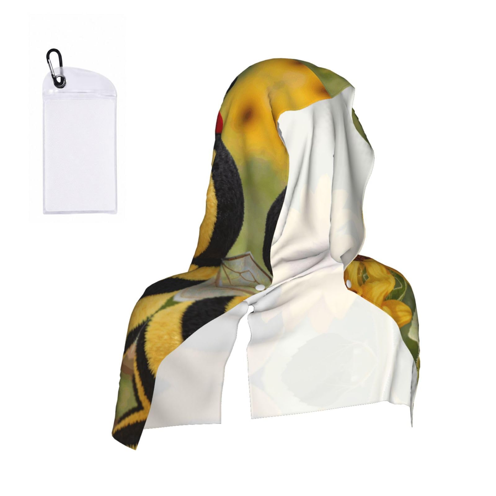CNTDBU Honeybee Cooling Towel Hooded-Instant Chill Neck Cover for Sports, UV Cooling Rag for Running Gym