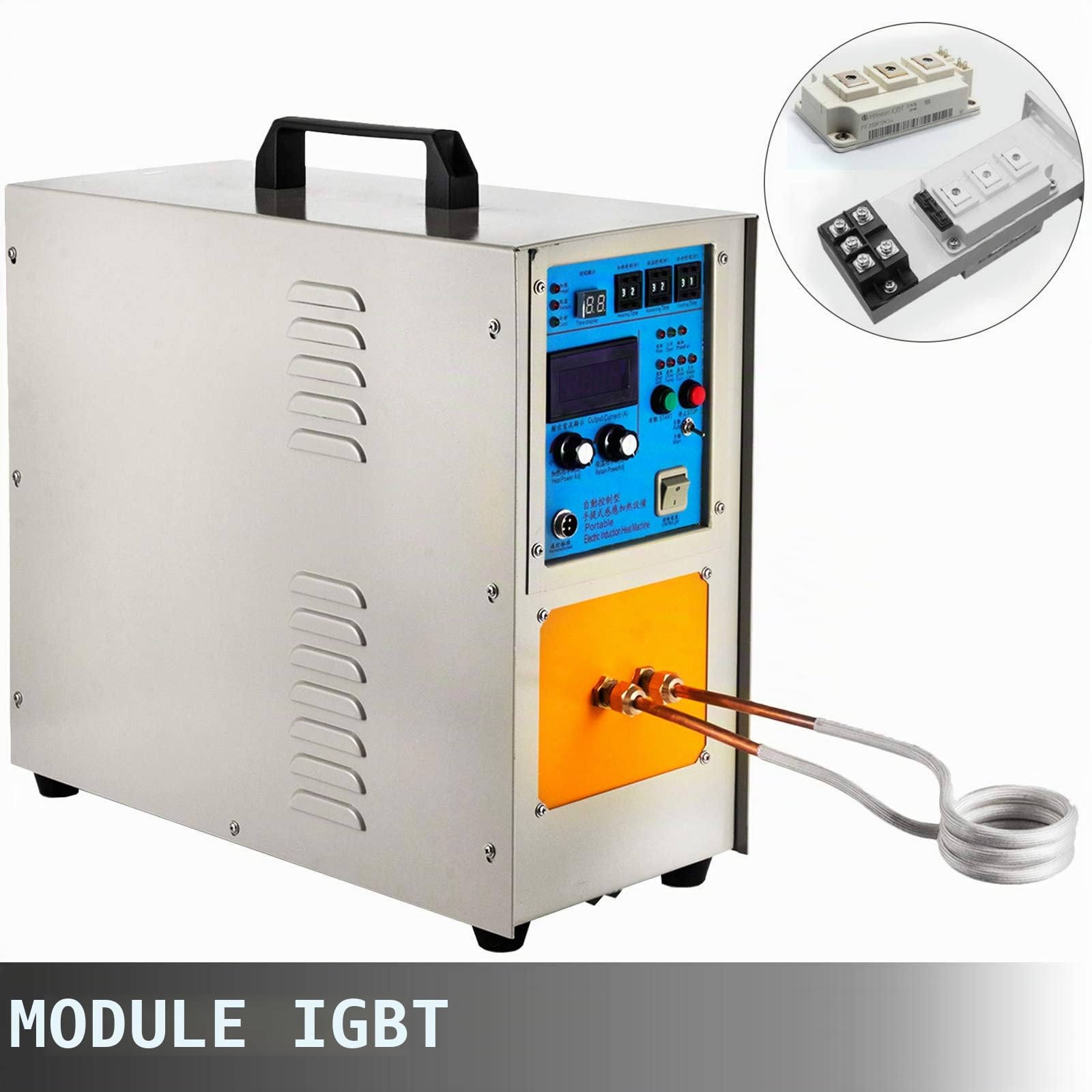 VEVOR 15KW Four à induction haute fréquence 30-100 KHz Four de fusion Four de fusion LH-15A 230V Système de chauffage