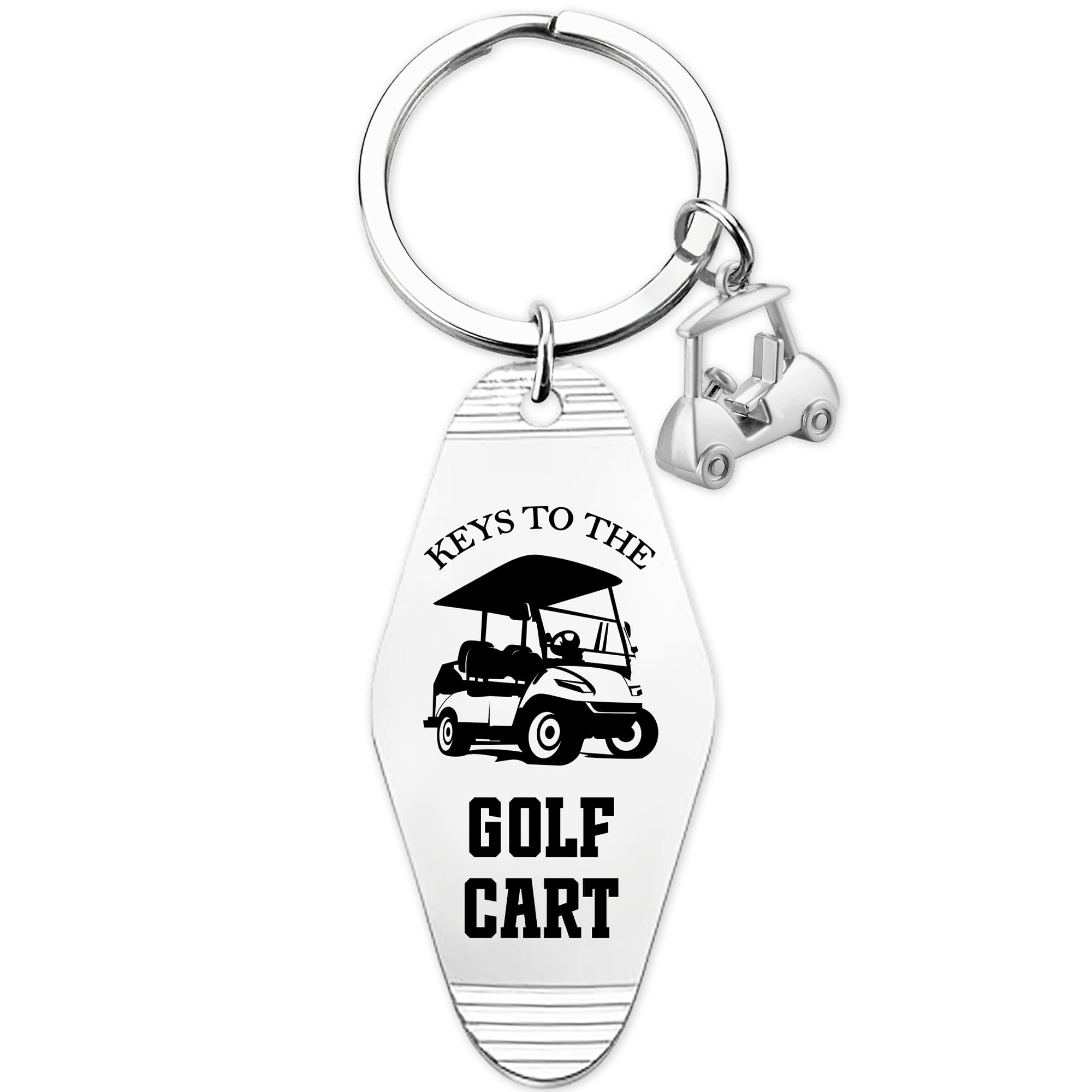 Golfwagen-Schlüsselanhänger für Damen und Herren – Schlüssel zum Golfwagen-Zubehör, Retro-Metall-Schlüsselanhänger für Golfliebhaber, Spieler