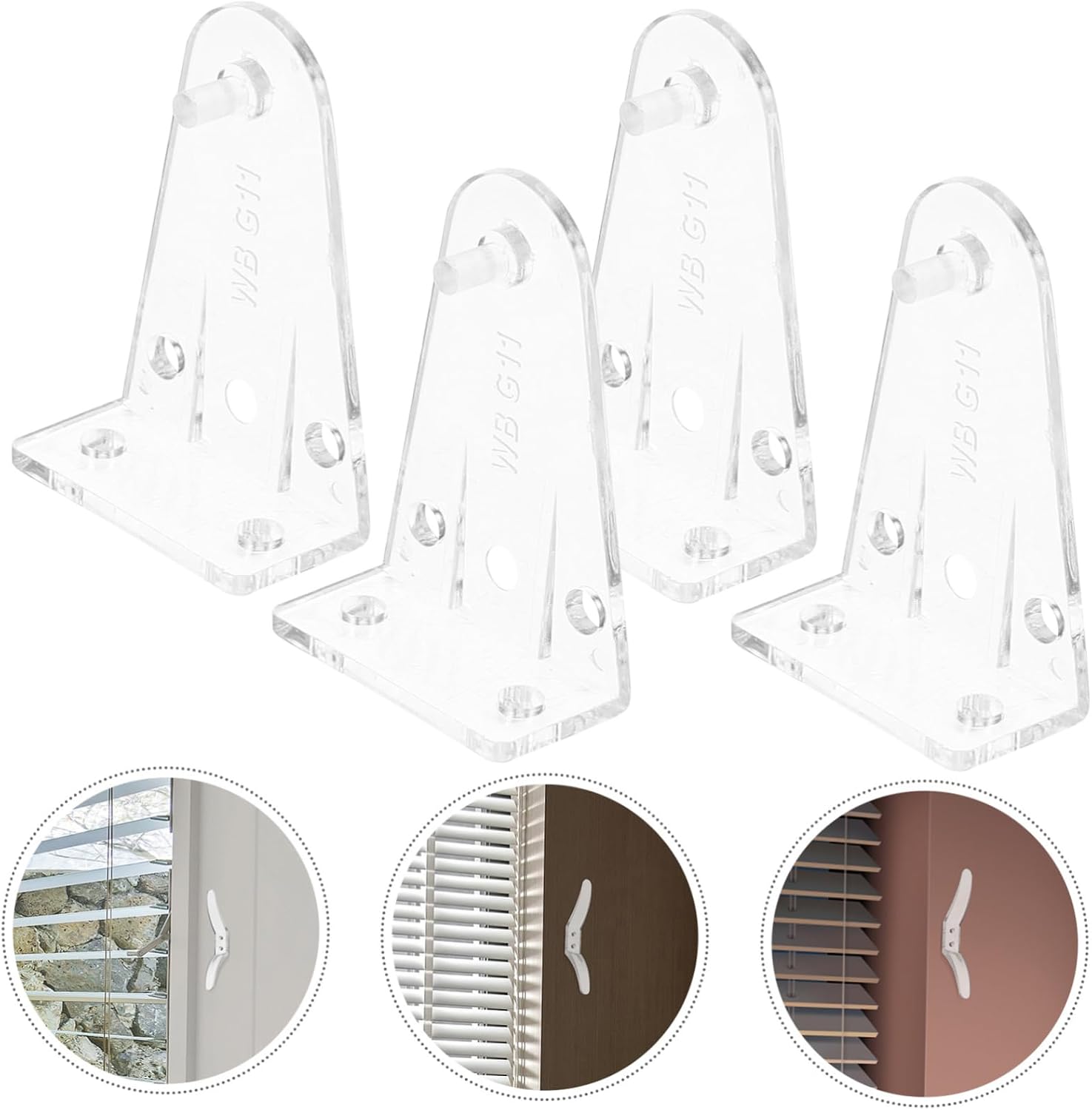 PRETYZOOM 40pcs Blackout Pleated Blinds Hold Down Brackets Blind Hold Clips Fit for Home Decor