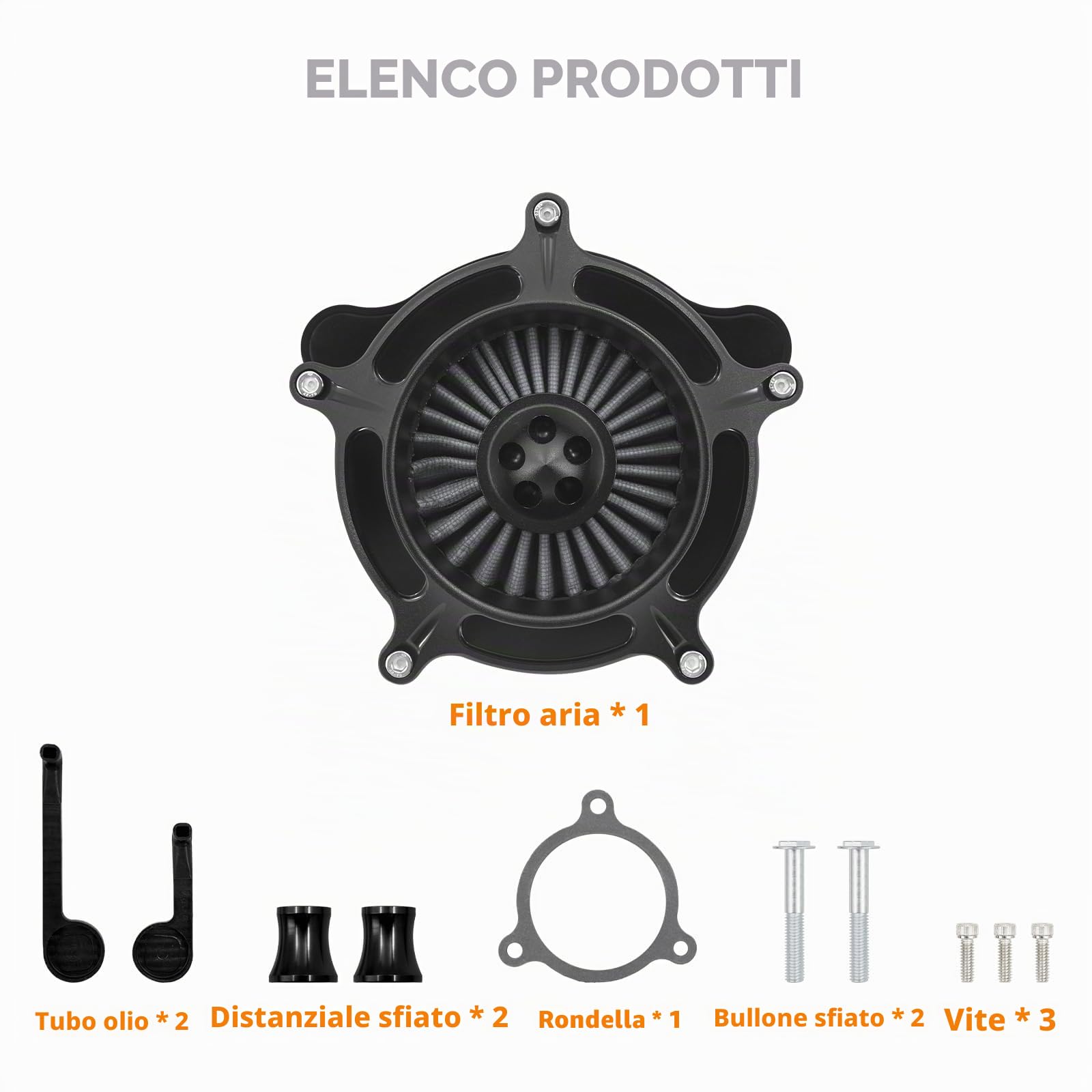 Filtro dell'aria per moto, filtro di aspirazione compatibile con Harley m8 Softail 2018-2024 e m8 Touring e Trike 2017-2024 (nero opaco + grigio)