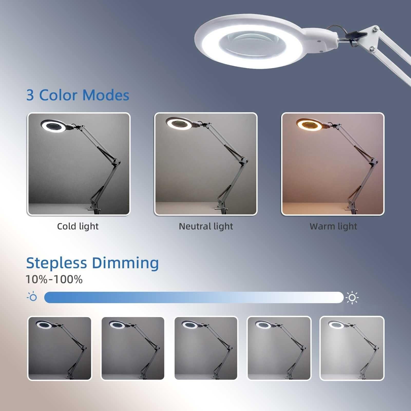 GerRiT Lampada da terra industriale moderna Lampada da terra di bellezza a LED Lampada da terra a luce fredda senza ombra Lente d'ingrandimento Tatuaggio for unghie Sopracciglio Estensione ciglia Rica