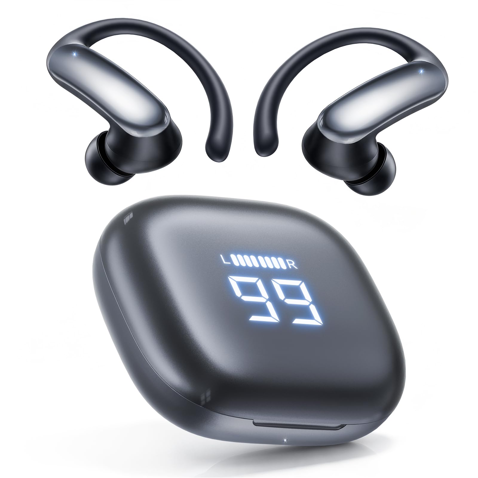 CHENRUIDA M145 Bluetooth Earphone Over Ear Extra-Large Font Display(Black) | with Ear Hoo…