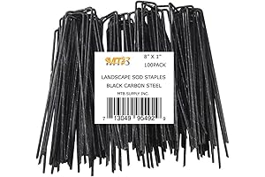 100 Pack 8" x 1" Ultra Sturdy Landscape Staples for Garden and Fence
