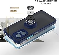 Vista 2 de QUIETIP Funda para Xiaomi Poco X4 GT, TPU + PC duro a prueba de golpes, anillo magnético para montaje en coche, cubierta de parachoques con 2 Negro