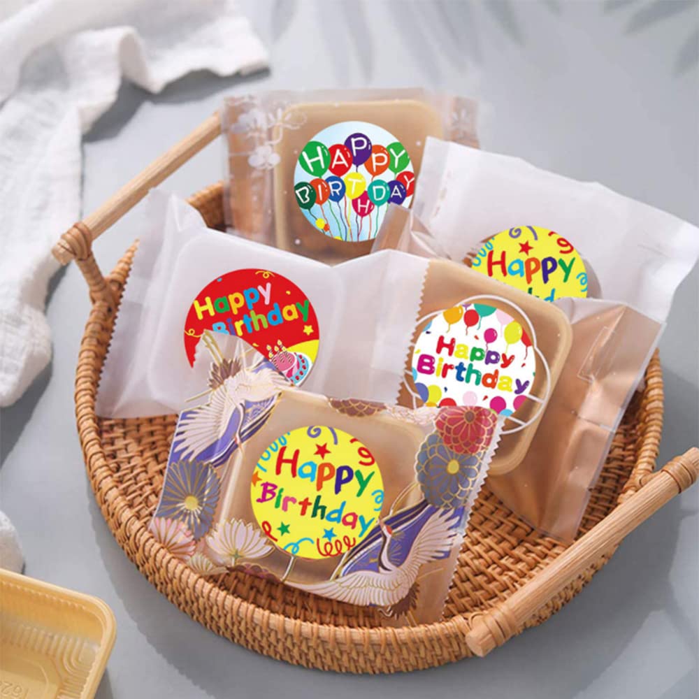 TOCCOOL Happy Birthday Stickers Roll - 1 Inch Colorful