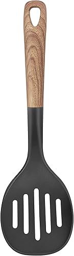 Miniatura 3 de Utensilios de cocina antiadherente de 13 pulgadas con mango de madera, diseño único, resistente al calor, pinzas giratorias, espátula, cuchara,