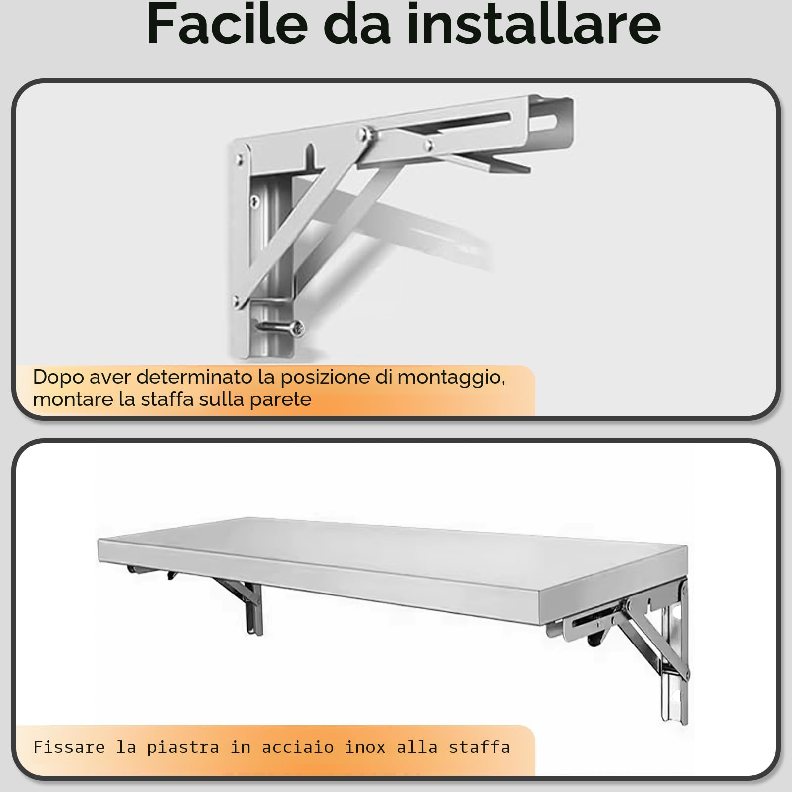 TAIMIKO - Mensola da parete in acciaio inossidabile, pieghevole, a parete, per cucina commerciale, food truck, ristorante, garage, lavanderia, stanza utilità, tavolo pieghevole per lavanderia (60 cm)