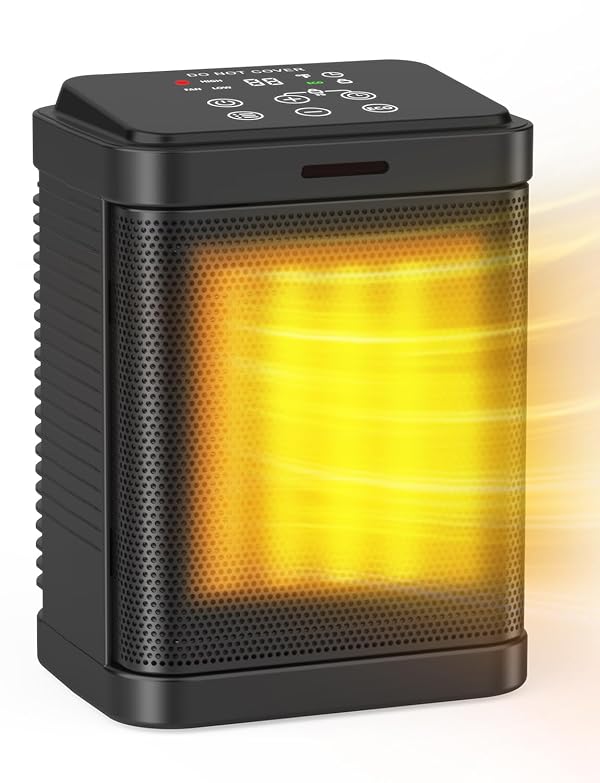 Space Heaters for Indoor Use, Portable Electric Heater with Digital Thermostat, 1-24H Timer, ECO Mode, ETL Listed, Small Space Ceramic Heater Safety Heating with Child Lock for Home Office by Oprunsy - Used condition - US$12.30