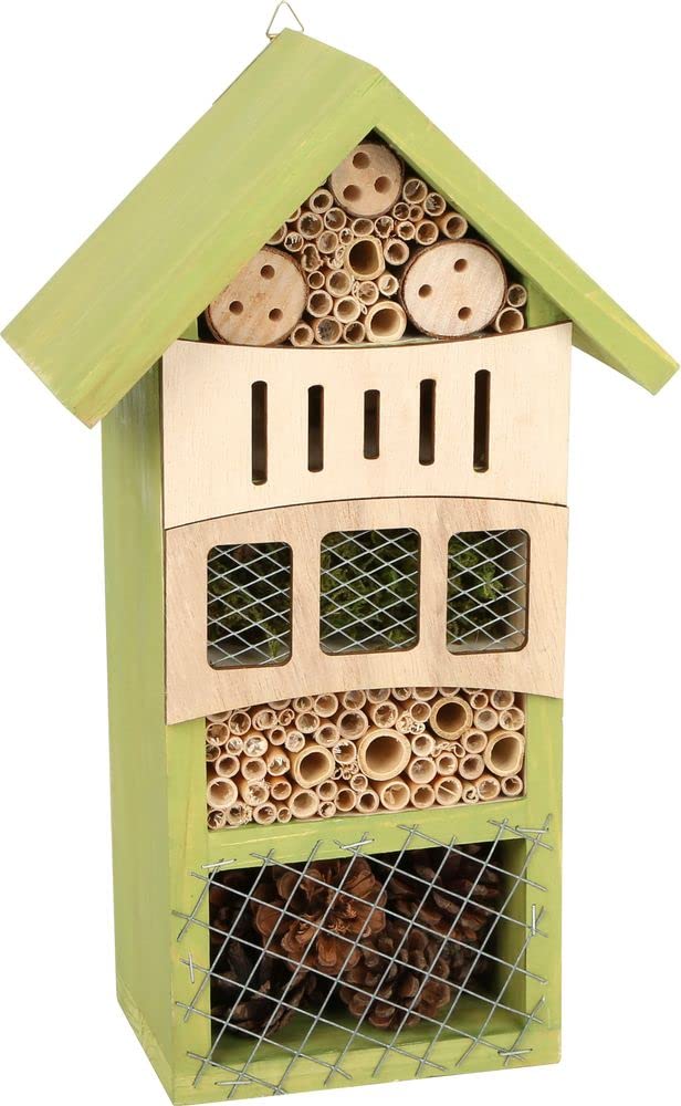 Small Foot Wooden Insect Hotel Into The Green with Practical Hanger Assembly