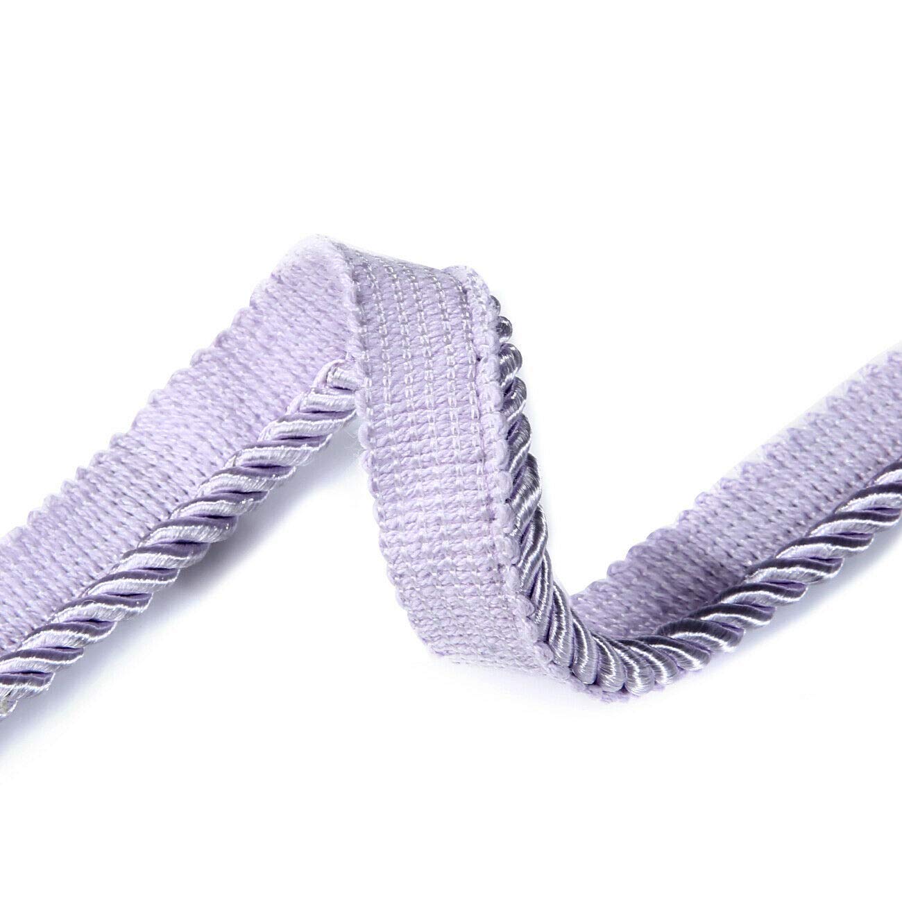 6mm Silky Barley Twist Cord Rope Braid 3 Ply & Matching 16mm Flanged Insertion Piping Furnishing Upholstery Crafts Trimming,36 Colors. High Strength, Neotrims. 10 Yards, Periwinkle Lilac (Piping)