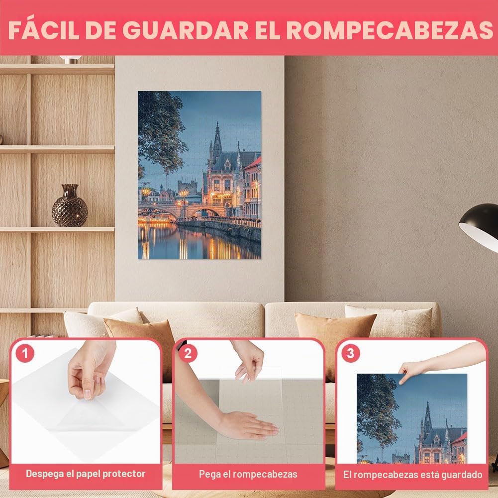 Ainiv 32PCS Hojas de Pegamento para Puzzles, Despegable Cola Transparente Papel Adhesivo, Lámina Adhesivas para Rompecabezas para Preservar 4000PCS, Lámina Accesorios Puzzle para Asegurar y Proteger