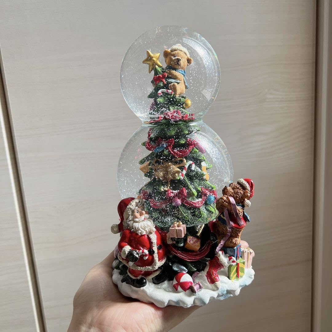 Amazon.co.jp: くまさん スノードーム オルゴール クリスマス サンタ