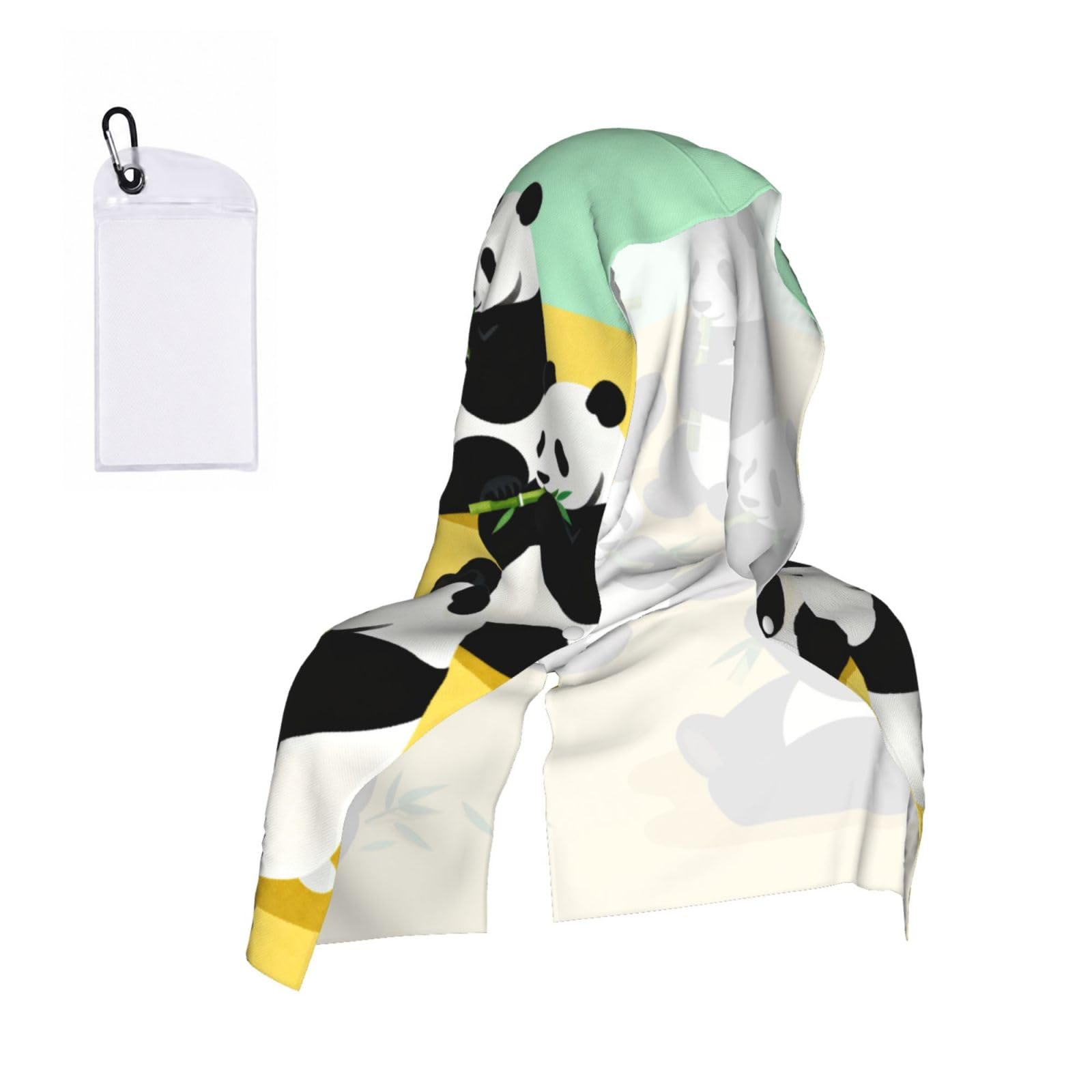 CNTDBU Pandas that eat bamboo Cooling Towel Hooded-Instant Chill Neck Cover for Sports, UV Cooling Rag for Running Gym