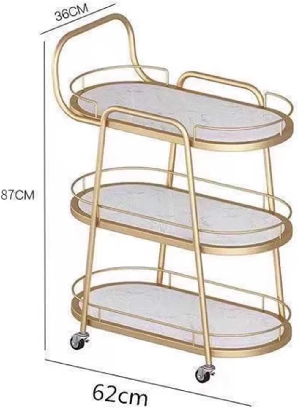 Storage Trolley Bar Cart for Home with Shelves Mini Liquor Serving Wine for Christmas, Kitchen, Party, Dining Room, Living Shelving Organizer(White)