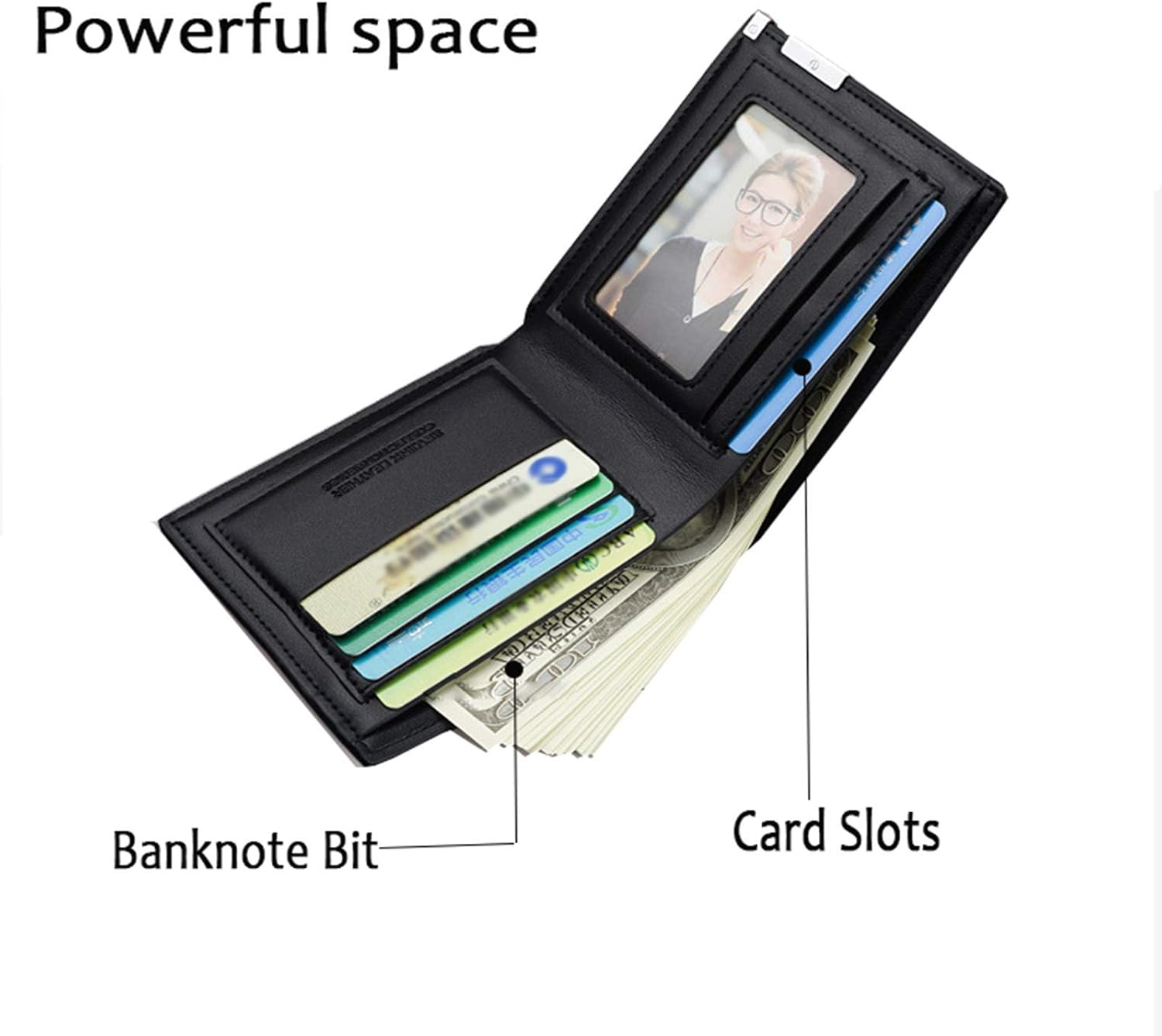 Tounuta Minimalist Wallet Leather For Men Fold Wallet Credit Card Holder Wallet Package Travel Wallet (Black) : Clothing, Shoes & Jewelry