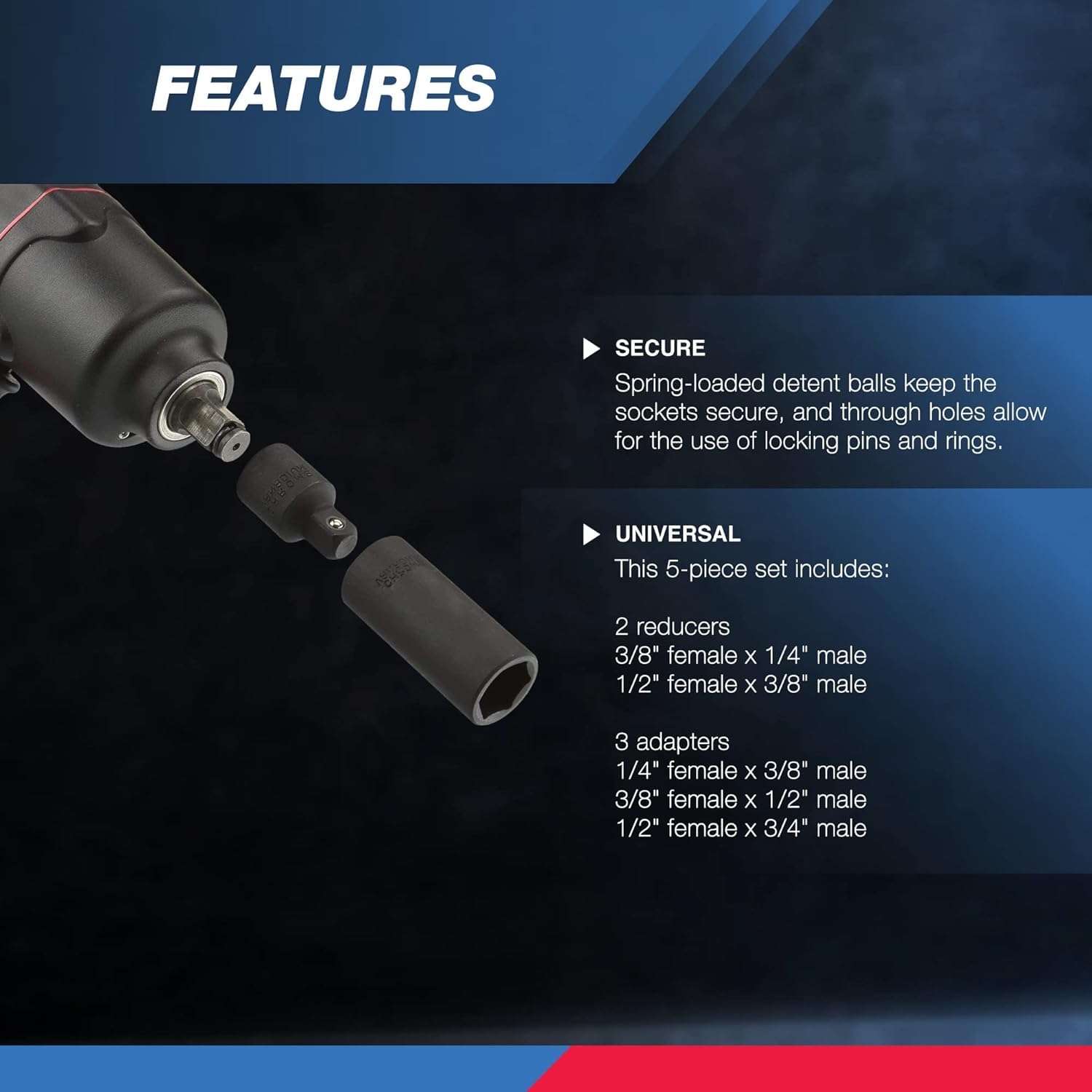 Snapklik.com : NEIKO 30249A Impact Adapter And Reducer Set 5 Piece ...