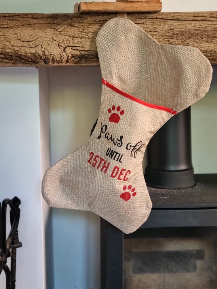 Decsee Pet Christmas Stocking - Dogs (Bone Shaped) Paws Off Until 25Th Dec!