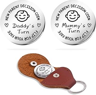 Funny Baby Pocket Hug Token Gift,Double-Sided New Parents Decision Coin Gifts for Mom Dad Baby Shower First Time Mommy Daddy to Be,Newborn Baby Gifts Pregnancy Birthday Gifts for New Parents-Who Turn