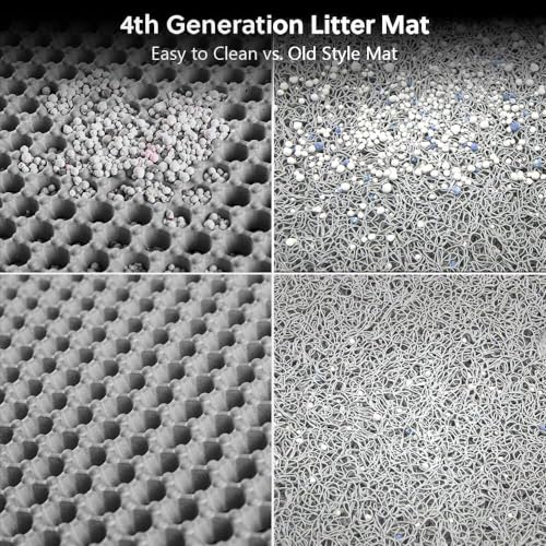 Image of Cat Litter Mat 16x20 Inch - Double Layer Open Edge Design, Waterproof & Urine Proof, EVA Material, Durable and Washable Litter Trapping Mat (Medium, Grey)
